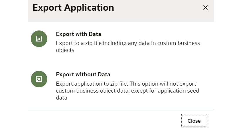 Figure 13.6 – Export Application dialog box