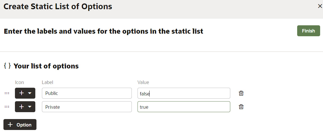 Figure 9.5 – Configuring the radio button set component for the opportunity type