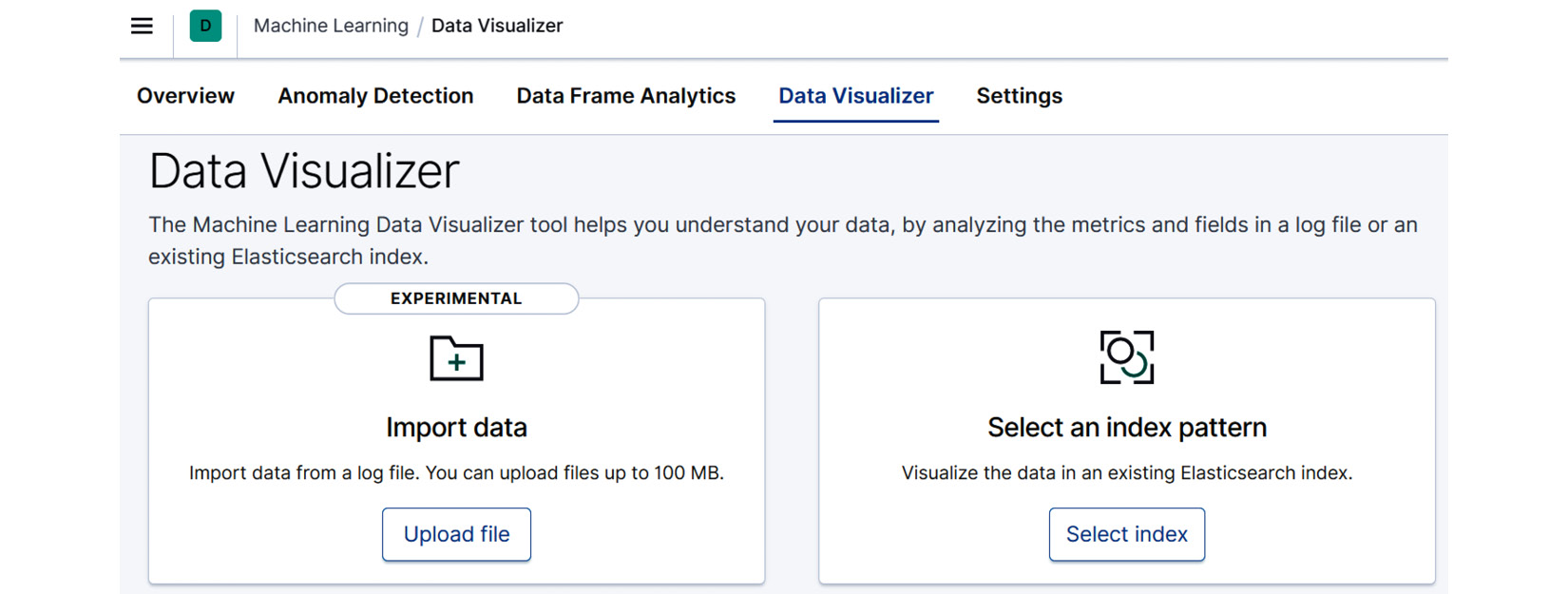 Figure 12.1 – The Upload file functionality in the Machine Learning app's Data Visualizer 
