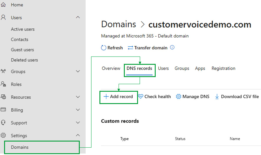 Figure 10.16 – Adding a new record to your domain 

