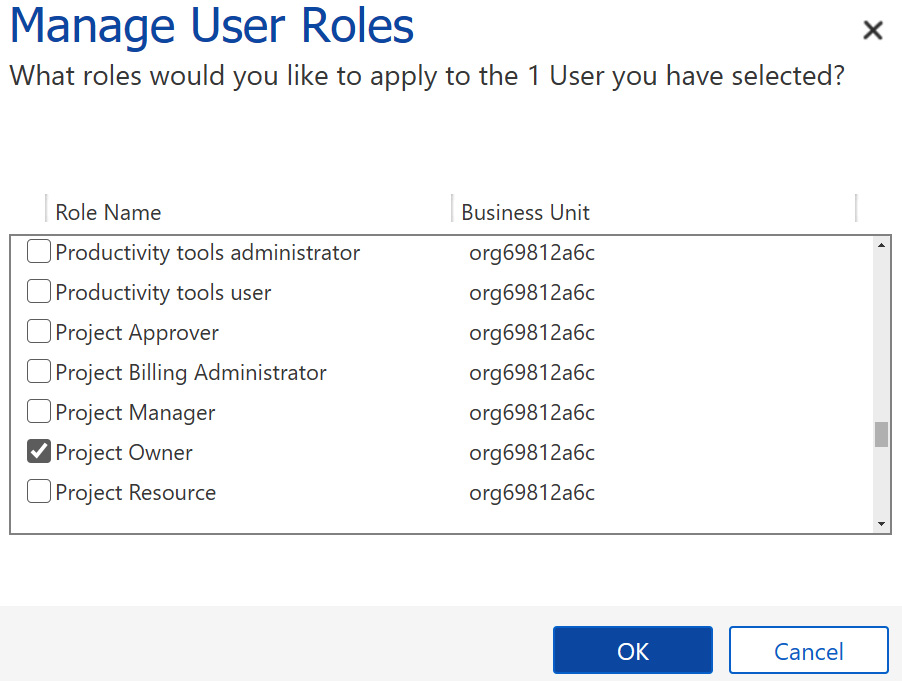 Figure 10.22 – Project owner role for a Customer Voice user
