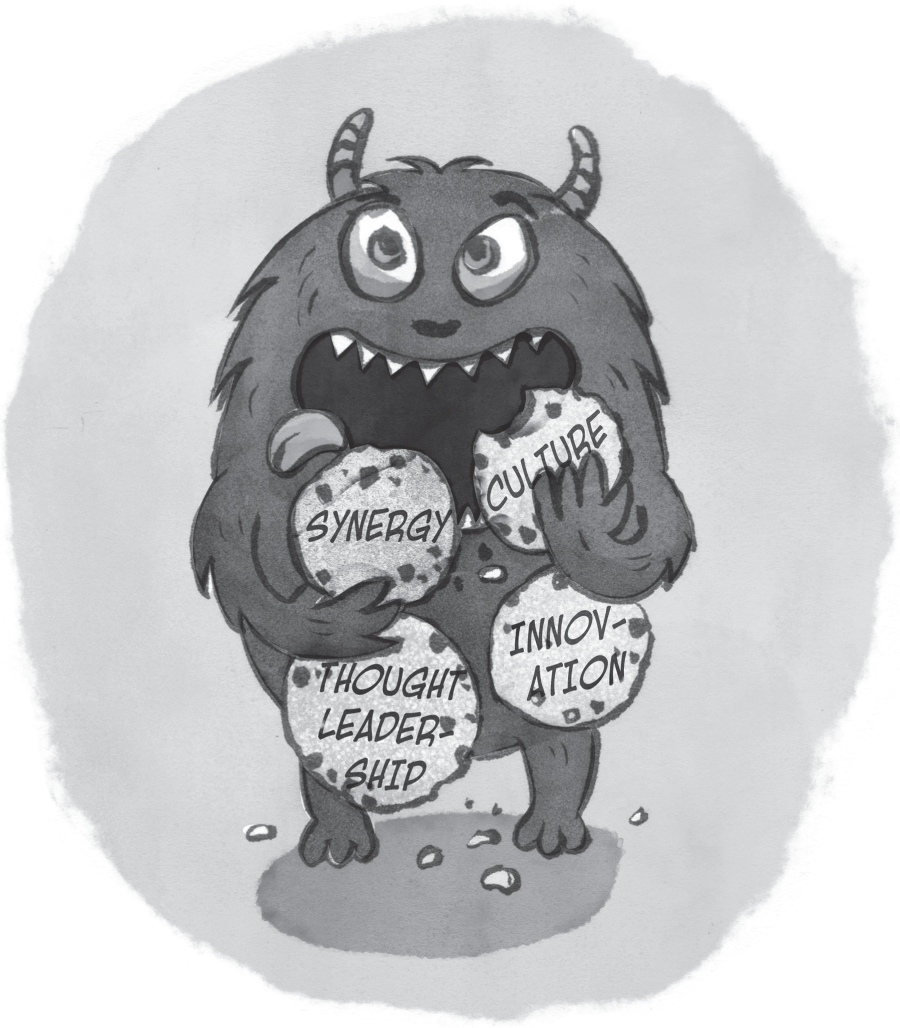 Cartoon illustration of other monster nouns.