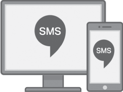 Schematic illustration of messaging via SMS.