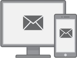 Schematic illustration of messaging via email.