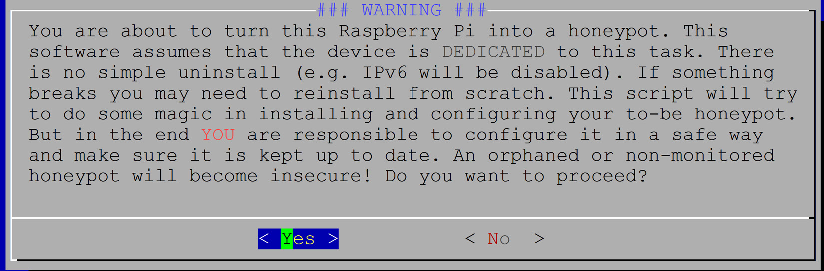 Figure 14.5 – Second warning about installation and support