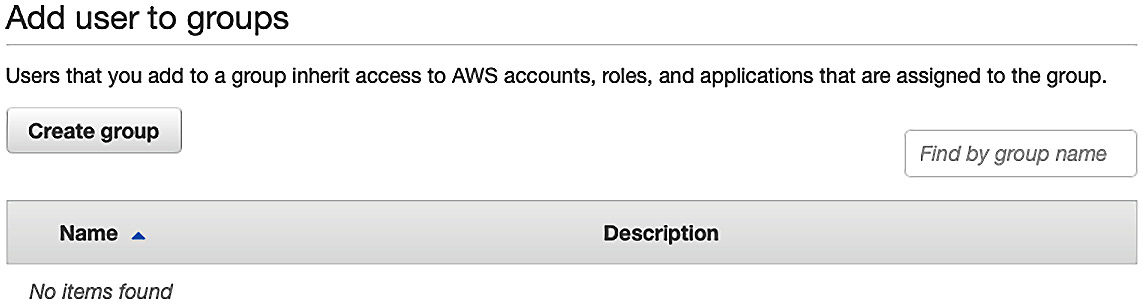 Figure 9.13 – The Create group option in AWS SSO
