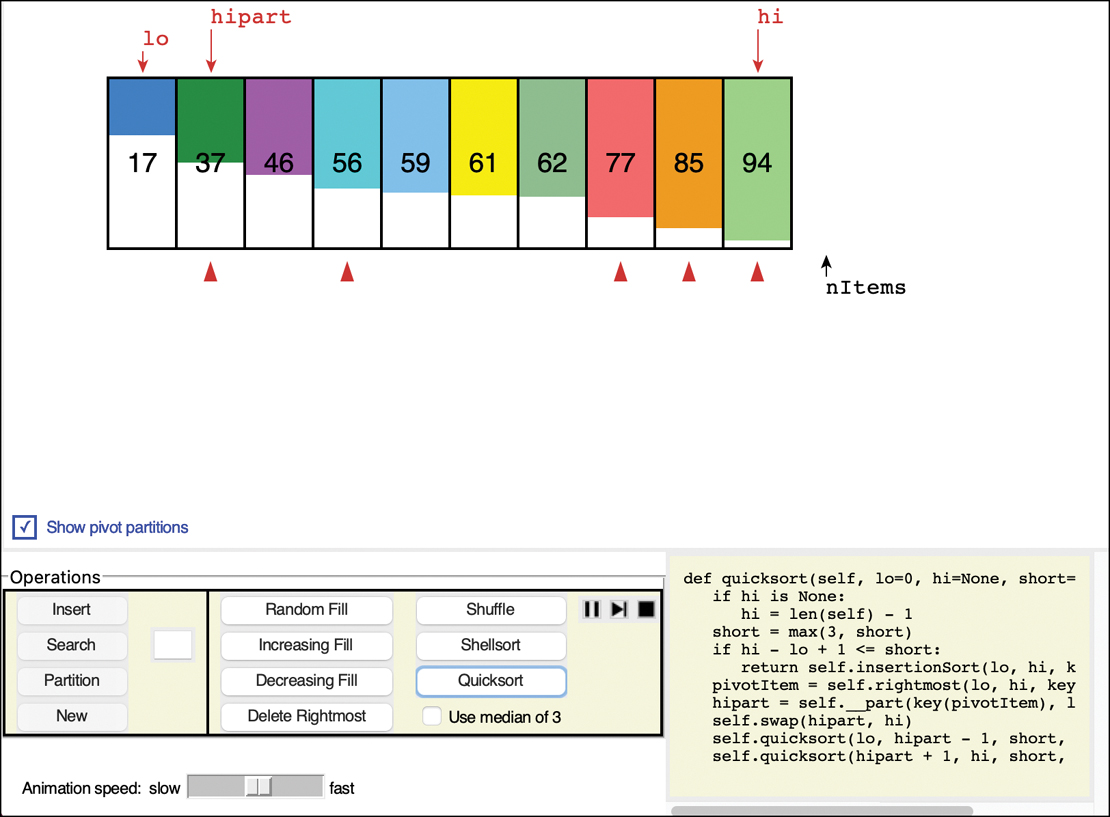 An overview of the advance sorting visualization tool.