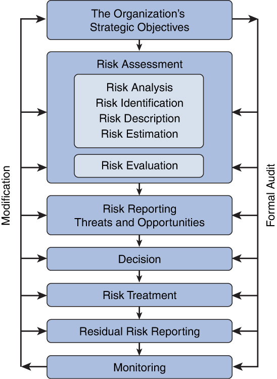 An illustration of the process flow of FERMA's risk management.