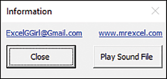 The figure shows a userform with the X button grayed out, which forces the person using the application to use the Close button on the form.