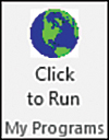 A screenshot of the Click to Run button with a custom image.
