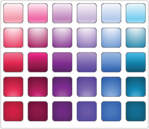 The 30 available preset gradients are based on the active color scheme.