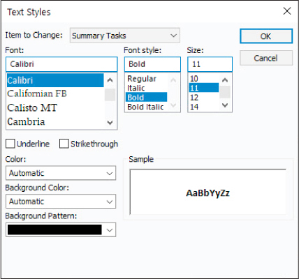 A screenshot of the Text Styles dialog.