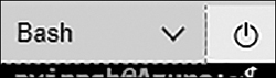 A screenshot showing the Bash option window on the top bar.