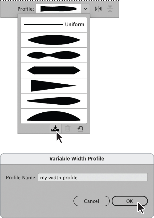 A figure represents the addition of a new profile for a stroke.