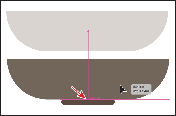 A screenshot shows the rectangle curved at both lower corners. The rectangle is dragged down a little.