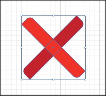A screenshot shows a grid. An X mark is drawn by connecting all the corners of the grid.