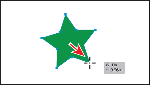 A screenshot shows a star shape with the number of points as 5. The corner points are marked with anchor points.