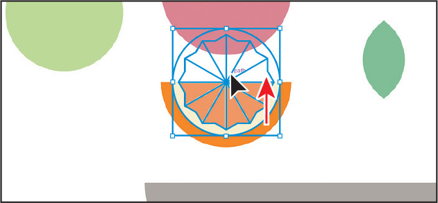 The step involved in creating the shape of orange slice is shown.