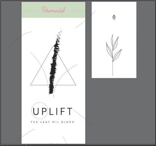 A screenshot of the art board shows an artwork for the Uplift ad.