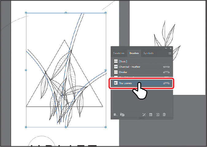 A screenshot of the Brushes panel depicts creating an art brush.