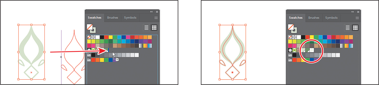 Two screenshots depict editing the pattern brush.