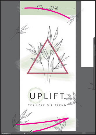 A screenshot of the art board shows an artwork of a poster for Uplift ad.