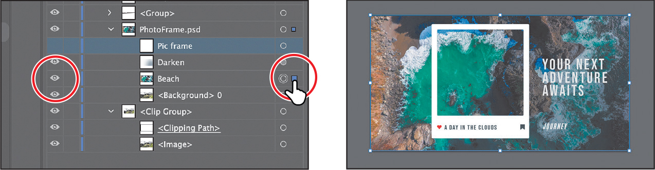 Two screenshots show the steps involved when masking an image with text.