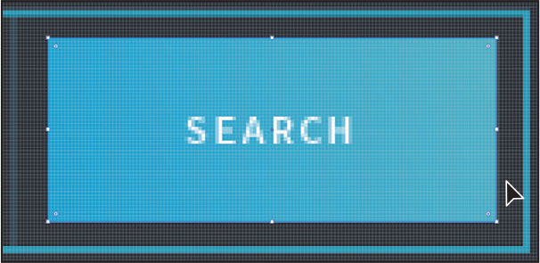 A screenshot shows the blue-button shape with the text SEARCH on it.