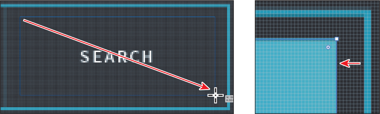 Two screenshots show the effect of using shapes with the Snap To Pixel turned off.