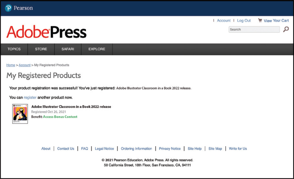A screenshot presents the adobe press website page.