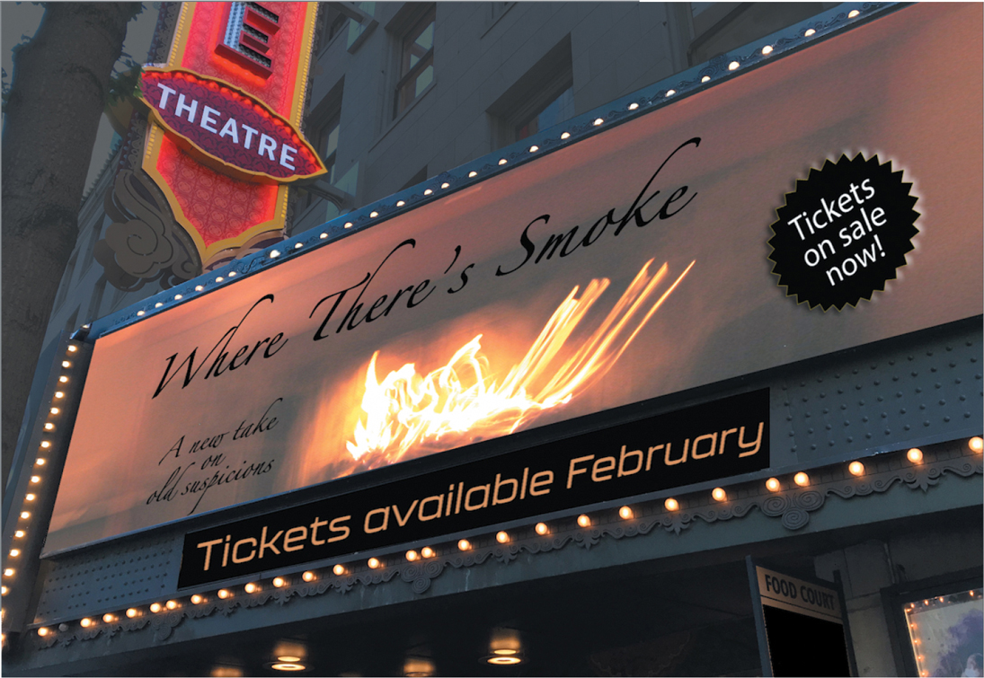 An animated Theater Marquee with a flame animation.