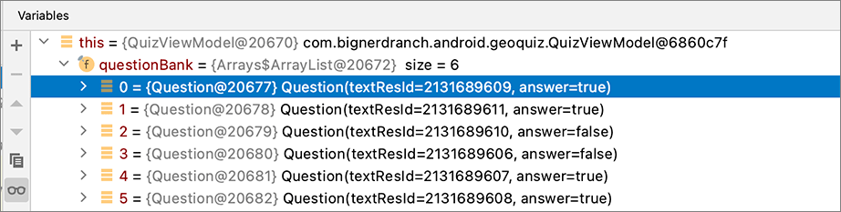 Inspecting variable values at runtime