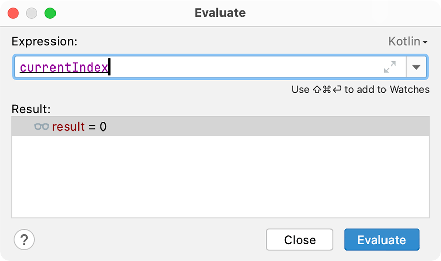 Evaluating the current index