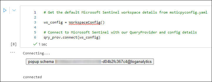 This is a screenshot showing the authentication to Microsoft Sentinel.