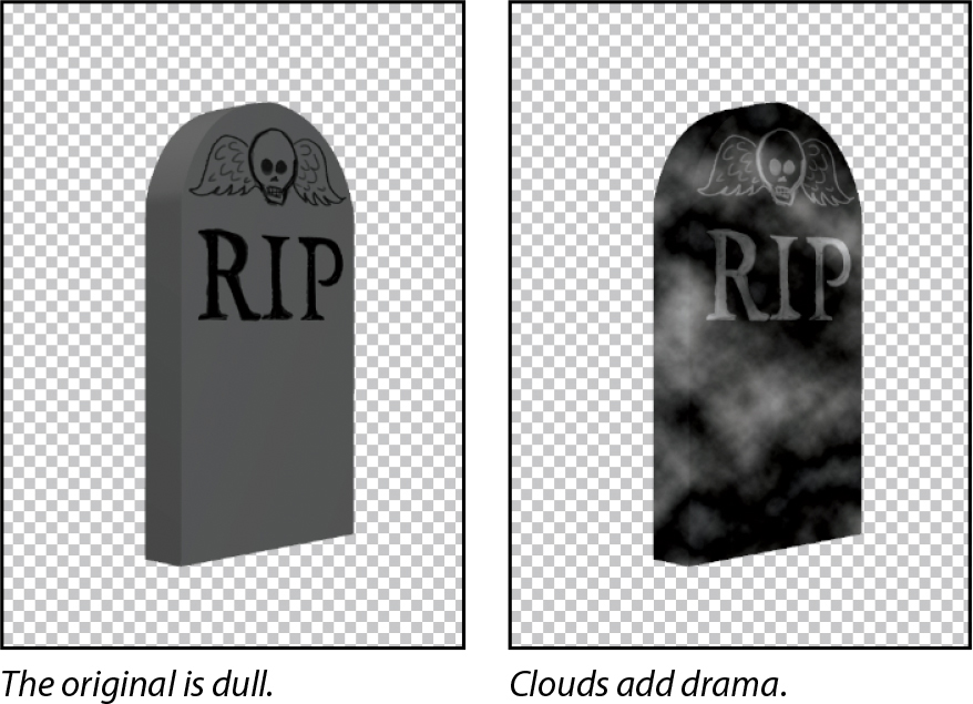 Rendering Difference Clouds on the tombstone