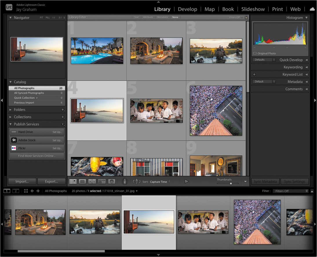 Lightroom Classic displaying images by Jay Graham