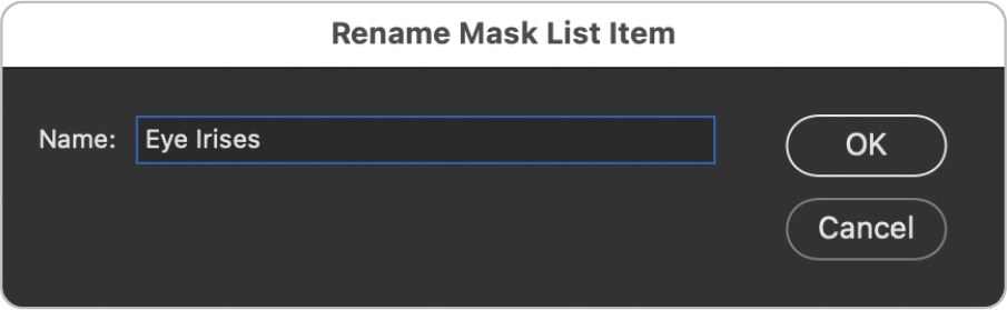 Rename Mask List Item dialog box