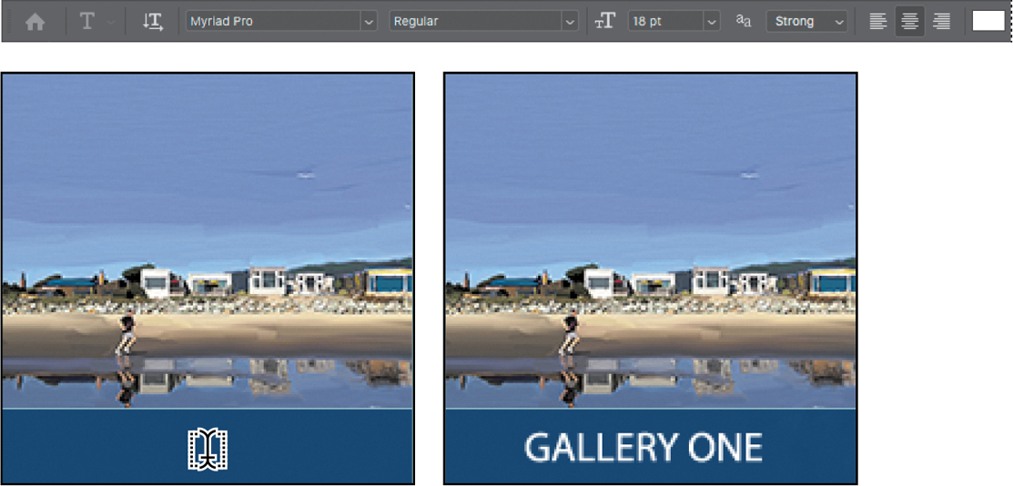 Adding the Gallery One text to a button