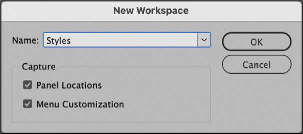 A figure shows the new workspace window.