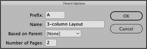 A parent options dialog box is displayed.