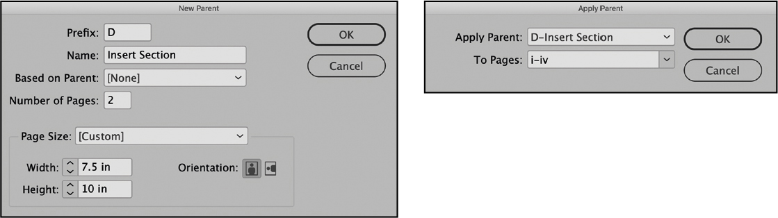 A figure shows two dialog boxes.