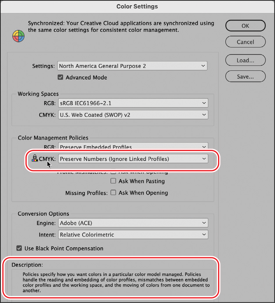 A figure shows dialog box of color settings.
