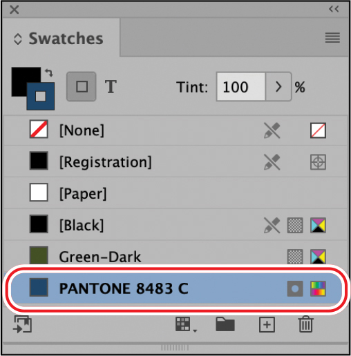 A figure shows dialog box of swatches panel.