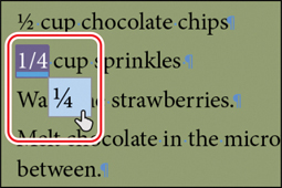 A snapshot of the text that depicts a few lines from the recipe.