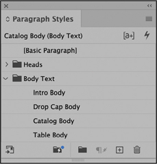 A snapshot of a dialog titled, paragraph styles.