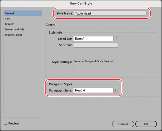 A snapshot of a dialog titled, new cell style.