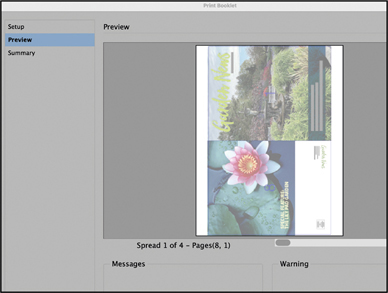 A screenshot of the Print Booklet dialog is shown.