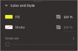 A screenshot of the Color and Style section in the Properties panel.