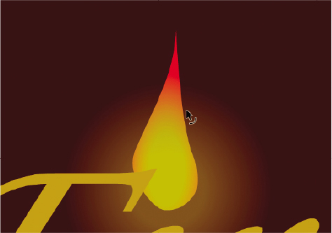 An image of the fire symbol on top of the I letter in the fire word is zoomed with a mouse pointer hovering on it.