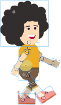 A clipart shows a boy in walking position. The different body parts are marked within boxes.